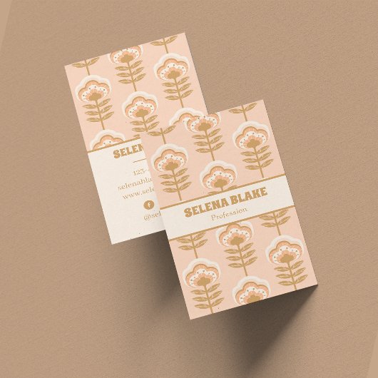 Modern Verticaal Bloempatroon – Elegant & Trendy Visitekaartje