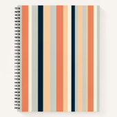 Modern verticaal gestreept spiraal Notitieboek (Voorkant)