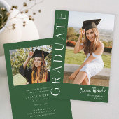 Modern Verticaal Groen Foto Afstuderen Kaart