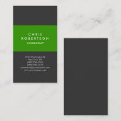 Modern verticaal groen, minimaal Visitekaartje (Voorkant / Achterkant)