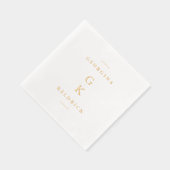 Modern verticaal monogram folie servetten (Rechts)