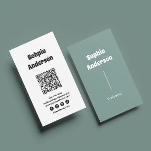Modern Verticaal ontwerp   QR-code en sociale link Visitekaartje