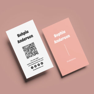 Modern Verticaal ontwerp   QR-code en sociale link Visitekaartje