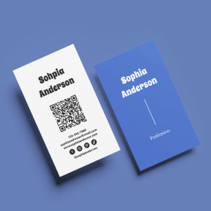 Modern Verticaal ontwerp   QR-code en sociale link Visitekaartje