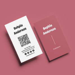 Modern Verticaal ontwerp | QR-code en sociale link Visitekaartje
