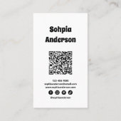 Modern Verticaal ontwerp | QR-code en sociale link Visitekaartje (Achterkant)