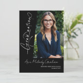 Modern verticaal script foto afstuderen kaart (Staand voorkant)