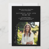 Modern verticaal script foto afstuderen kaart (Achterkant)