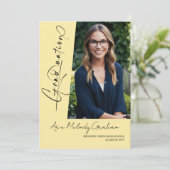 Modern verticaal script foto afstuderen kaart (Staand voorkant)