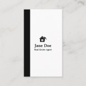 Modern verticaal zwart wit onroerend goed visitekaartje (Voorkant)