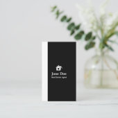 Modern verticaal zwart wit onroerend goed visitekaartje (Staand voorkant)