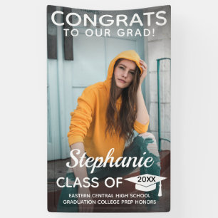 Modern Vertical Congrats Afstudeerder Afstuderen B Spandoek
