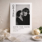 Modern Vertical Date Editorial Photo Wedding Save The Date