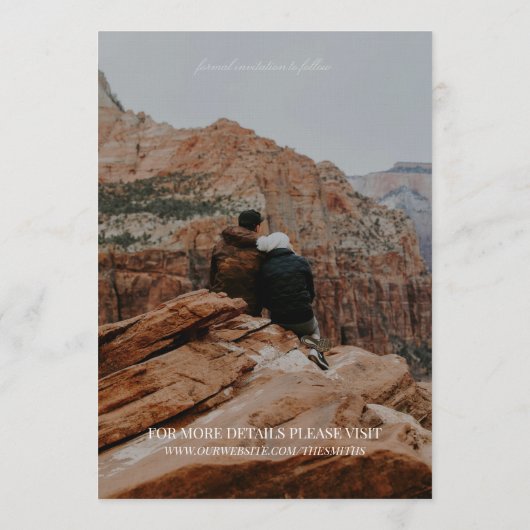 Modern Vertical Double-sided Photo Save The Date Kaart (Achterkant)