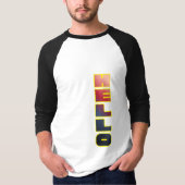 Modern Vertical Hello Graphic T-Shirt (Voorkant)
