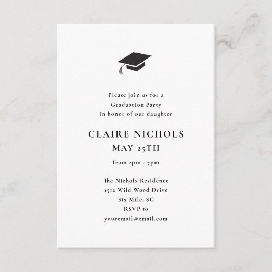 Modern Vertical Photo Afstuderen Informatiekaartje (Voorkant)