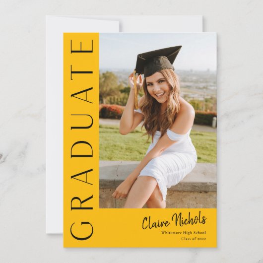 Modern Vertical Photo Afstuderen Kaart (Voorkant)