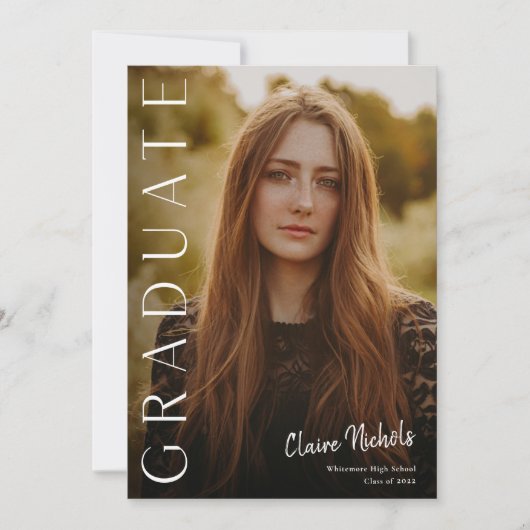 Modern Vertical Photo Afstuderen Kaart (Voorkant)