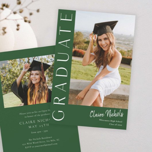 Modern Vertical Photo Afstuderen Kaart