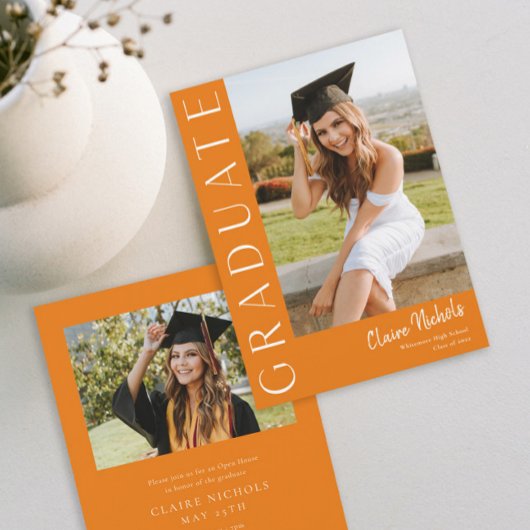 Modern Vertical Photo Afstuderen Kaart