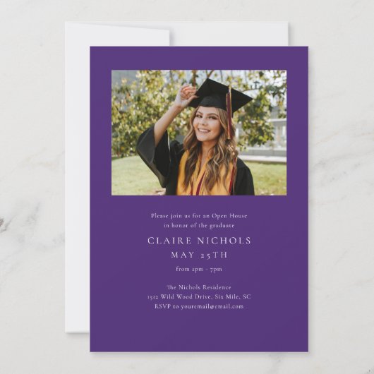 Modern Vertical Photo Afstuderen Kaart (Achterkant)