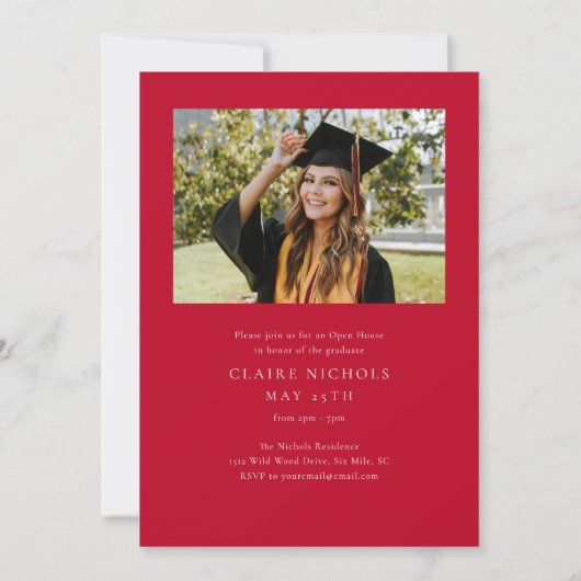 Modern Vertical Photo Afstuderen Kaart (Achterkant)