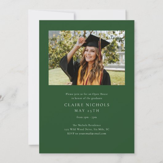 Modern Vertical Photo Afstuderen Kaart (Achterkant)