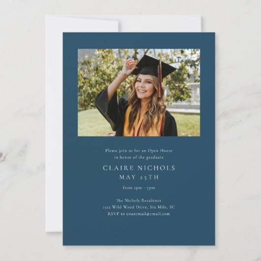 Modern Vertical Photo Afstuderen Kaart (Achterkant)