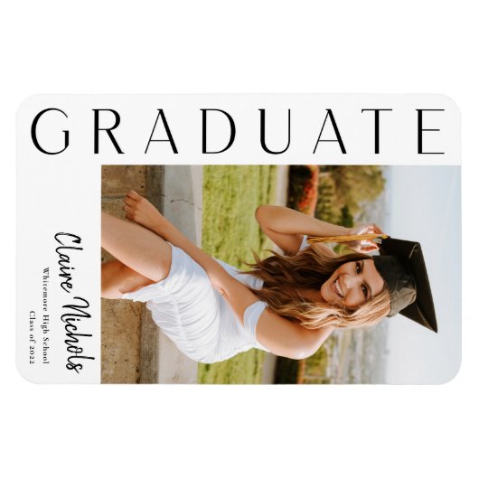 Modern Vertical Photo Afstuderen Magneet (Horizontaal)