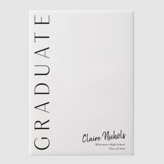 Modern Vertical Photo Afstuderen Vellum Uitnodigingen (Voorkant)