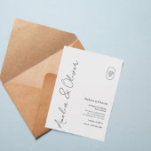 Modern Vertical Script Wedding Invitation Kaart