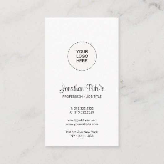 Modern Vertical Upload hier uw bedrijf Logo Visitekaartje (Achterkant)