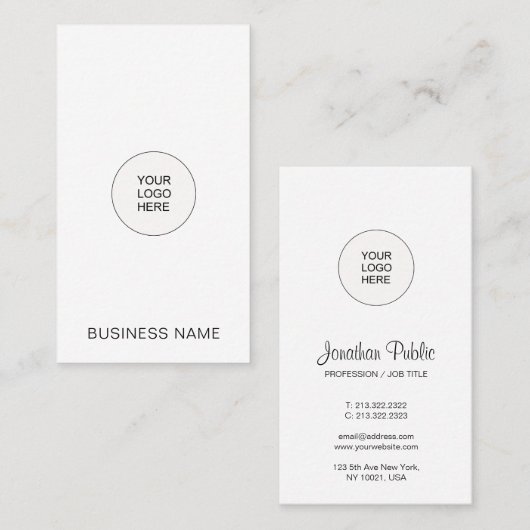 Modern Vertical Upload hier uw bedrijf Logo Visitekaartje (Voorkant / Achterkant)