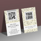 Modern Vertical Yellow & Gray Geometric  Visitekaartje