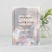 Modern vervaagde foto minimalistische Pas getrouwd Aankondiging (Staand voorkant)