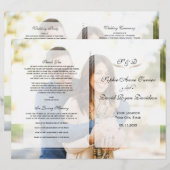 Modern Vervlogen Foto Geometrisch Huwelijksprogram (Voorkant / Achterkant)