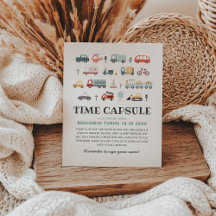 Modern Vervoer Verjaardag Tijd Capsule Sign