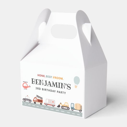 Modern vervoer Verjaardag voorkeur dozen Bedankdoosjes (Voorkant Zijde)