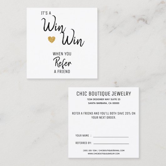 Modern Verwijs een Vriend Salon Aanbevelingskaartje (Voorkant / Achterkant)