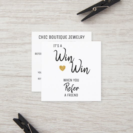 Modern Verwijs een Vriend Salon Aanbevelingskaartje (Voorkant / Achterkant in situ)