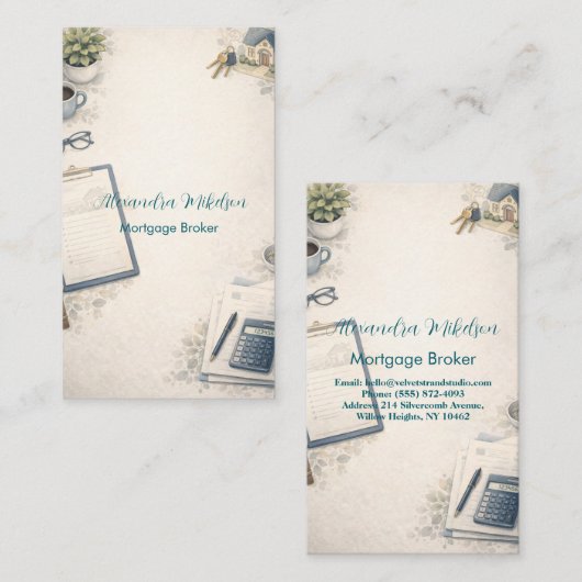 Modern Verzekeringsadviseur Professional Visitekaartje (Voorkant / Achterkant)