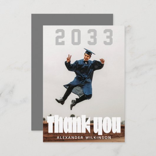 Modern Vet AFSTUDEERDER met minimalistische script Kaart (Voorkant / Achterkant)