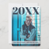 Modern Vet Afstuderen | Navy Blue | 2 Foto Kaart (Voorkant)