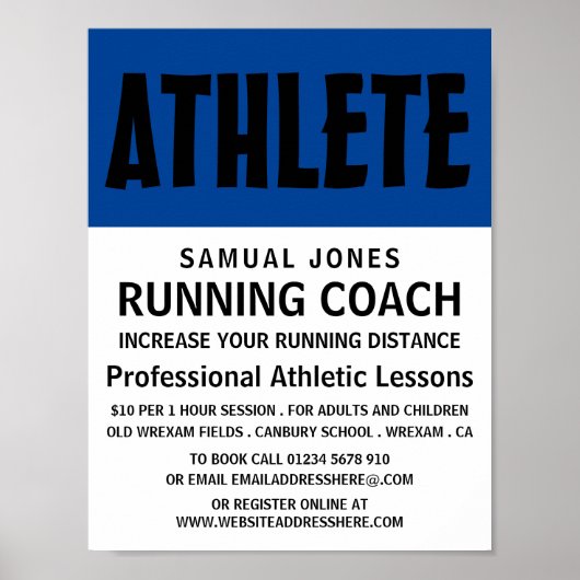 Modern vet, atletiekles reclame poster (Voorkant)