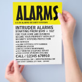 Modern Vet, Beveiligingsalarm Service Reclame Flyer (Hand)