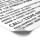 Modern vet, beveiligingspersoneel Adverteren Poster (Hoek)