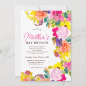 Modern vet bloemen script moederdag brunch kaart (Voorkant)