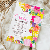 Modern vet bloemen script moederdag brunch kaart
