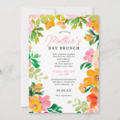 Modern vet bloemenschrift moederdag brunch kaart (Voorkant)