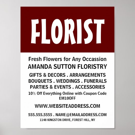 Modern vet, bloementeelt Adverteren Poster (Voorkant)